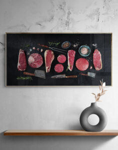 TOUTE VIANDE contemporary-vase-sitting-on-shelf Tableau Décoration Boucherie Moderne