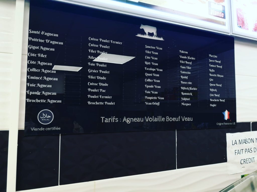 7 Idées Irrésistibles pour une Boucherie avec des Décorations Modernes et Fonctionnel 2 Tableau prix lage 2