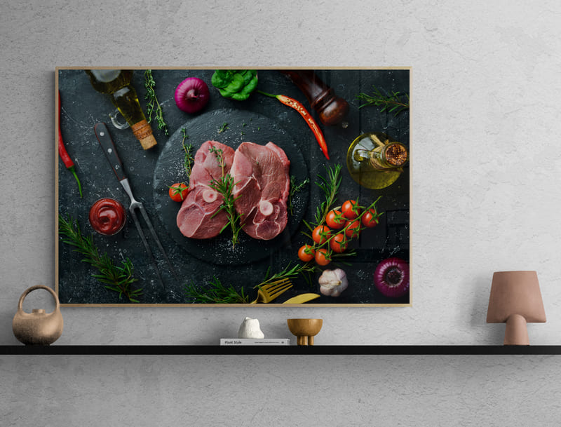 wall-shelf-with-ornaments Tableau gigot gourmand