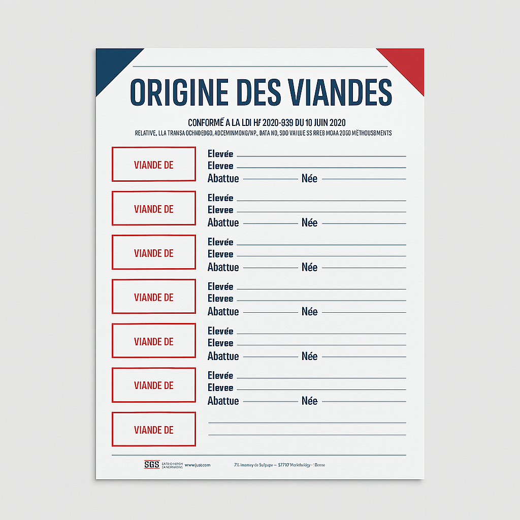 tableau des origines des viande obligatoire en boucherie