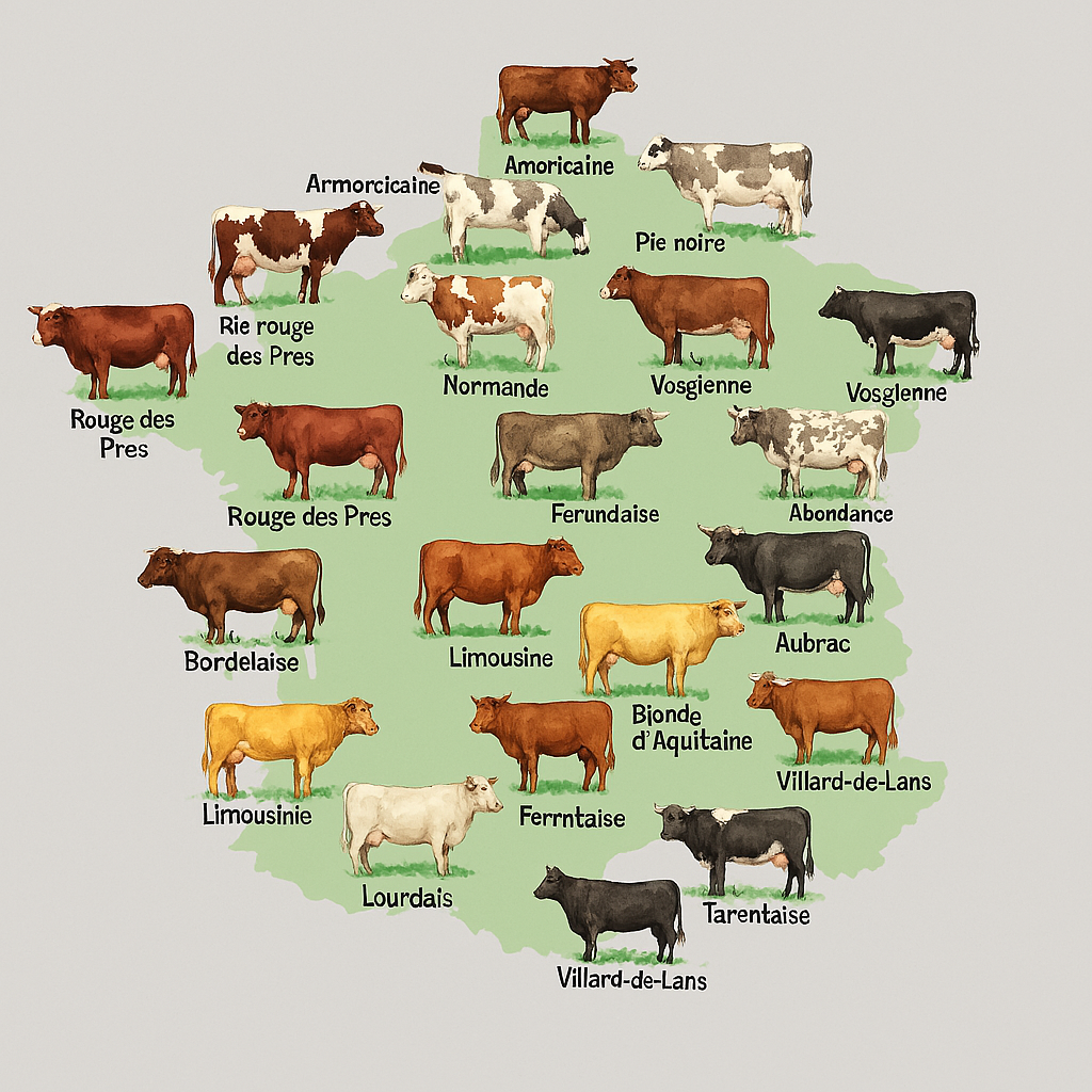 Les différente type de race a viande en France