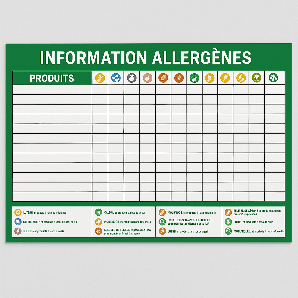 Tableau allergene