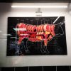 Tableau anatomie Tableau anatomie du bœuf installé dans une boucherie