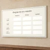 Panneau origine des viandes sans porc : bœuf, veau, agneau et volaille, présenté en perspective sur un mur de pierre claire.