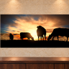 Bovins au soleil couchant — 60 × 26 cm / 90 × 39 cm / 120 × 52 cm