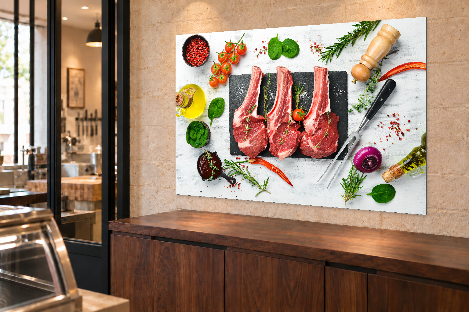 Côtes de bœuf sur ardoise — 60 × 40 cm / 90 × 60 cm / 120 × 80 cm